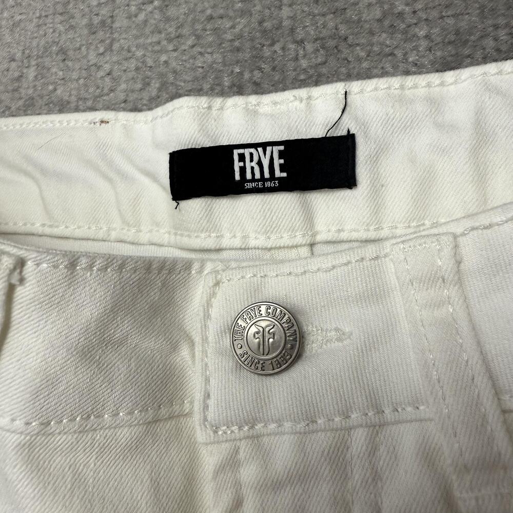 Frye Jeans Womens 4/27 White Straight Leg Stretch Denim Pants High Rise Casual - Picture 4 of 12